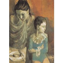 Pablo Picasso The Artists 1905 Rare Painting Postcard