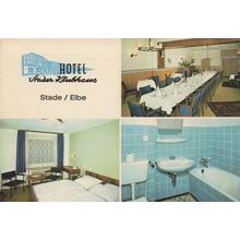 Hotel Stader Klubhaus Germany Fold Open Postcard Map Guide