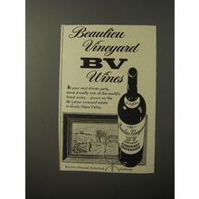 1953 Beaulieu Vineyard BV Cabernet Sauvignon Wine Advertisement