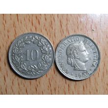 Switzerland 1955 10 Rappen Coin