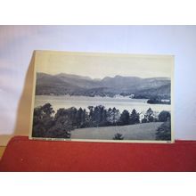 WINDERMERE AND LANGDALE PIKES, CUMBRIA vintage used postcard by Photochrom =