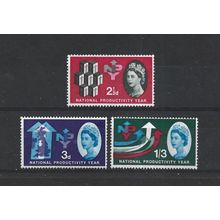 GB.National Productivity Year set of 3.Mounted Mint.Jul25b
