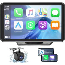 Wireless Car Stereo with Apple Carplay/Android Auto, Portable Touch Screen Car R