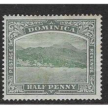 DOMINICA 1921-2 WMK MULTI-SCRIPT CA SIDEWAYS 1/2d MINT SG62