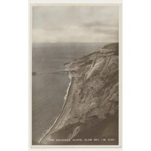 ALUM BAY Coloured Cliffs early 20th C. Bromide RPPC Bay Series DEAN D.951