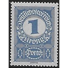 Po Mi 84 x (**): 1 Kr. deep blue Postage Due Stamp: Numeral, white paper.