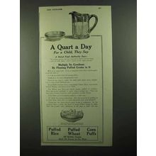 1918 Quaker Oats Puffed Grains Ad - A Quart a Day