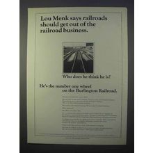 1966 Burlington Railroad Ad - Lou Menk Says