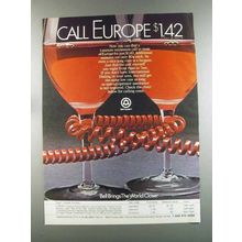 1982 Bell Telephone Ad - Call Europe $1.42