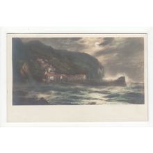 Coastal View of Clovelly Art Postcard Devon Chic Series