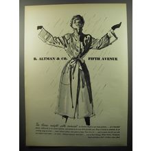 1950 B. Altman & Co. Duchess Royal Raincoat Ad - The tissue weight silk raincoat