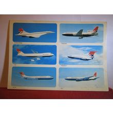 6 x BRITISH AIRWAYS AEROLPLANES unused postcard .... =