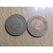 1970g 2 Pfennig Germany Coin