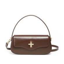 Genuine Leather Women Top Handle Shoulder Purses and Handbags Brown