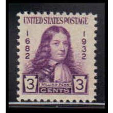 724 3c William Penn Fine MNH O3545
