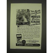 1942 Alabama Tourism Ad - Mobile's Glorious Azaleas