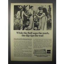 1977 American Express Travelers Cheques Ad - Fluff Saps