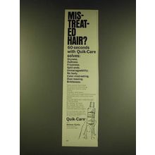 1966 Helene Curtis Quik-Care Ad - Mistreated hair?