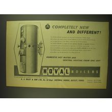 1958 Hoval Boilers Ad - Completely new and different