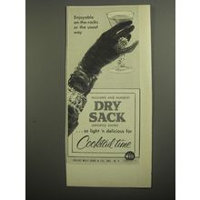 1956 Williams & Humbert Dry Sack Sherry Ad - Enjoyable on-the-rocks