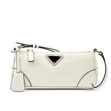 Genuine Leather Women Trendy Cresent Shoulder Bag Hobo Handbags White
