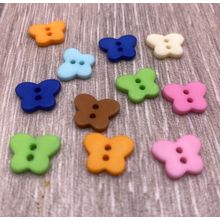 13mm Mixed Colour Butterfly Resin Buttons 2 Hole Crafts Baby Cardigans Sewing