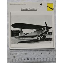 Heinkel He 17 & He 28 - Germany - Recon & Observation - Collectors Club Card
