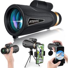 12X60 Monocular Telescope with Smartphone Holder & Upgraded Tripod, High Powered
