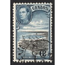 CEYLON: KING GEORGE VI - 6c COLOMBO HARBOUR USED (G21)