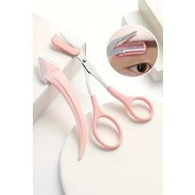 Light Pink 2pcs Eyebrow Trimming Tool Set