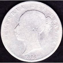 1876 Great Britain 1 Half Crown (2 & Half Shillings) Silver Coin