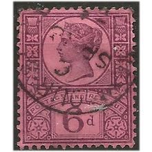 1887 SG208 6d Purple/Rose-Red Fine Used ... .