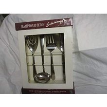 Hampton Home 4 Piece 12" Long Serving & Entertainment Set 18/10 The Finest Stain