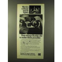 1973 Kodak XL Movie Cameras & Ektachrome 160 Film Ad