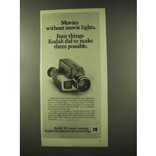 1973 Kodak XL Movie Cameras Ad - Without Lights