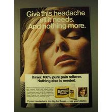 1979 Bayer Aspirin Ad - Give This Headache