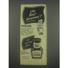 1946 Armour's Vitalox Ad - Like beef consomme?