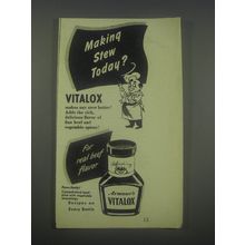 1946 Armour's Vitalox Ad - Making stew today?