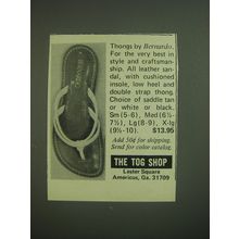 1974 The Tog Shop Bernardo Thong Sandles Advertisement - Thongs by Bernardo