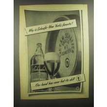 1945 Schaefer Beer Ad - Why is Schaefer New York's favorite?