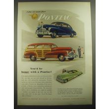 1947 Pontiac Ad - Streamliner Sedan-Coupe, Station Wagon, Torpedo Convertible