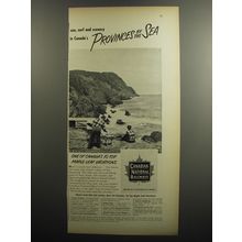 1952 Canadian National Railways Ad - Sun, surf and scenery