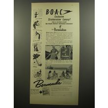 1952 BOAC Airlines Ad - BOAC Exclusive stratocruiser luxury! For a flying start