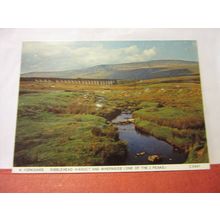 RIBBLEHEAD VIADUCT & WHERNSIDE LONE, YORKSHIRE used postcard by Judges 1990 pm /