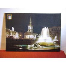 at night, TRAFALGAR SQUARE, London. unused postcard FRIENDSHIP CARD =