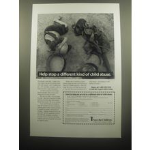 1994 Save the Children Advertisement - Help stop a different kind of child abuse