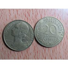France Republic 1985 20 Centimes Coin