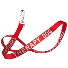 Reflective "THERAPY DOG" Leash W 1" x L 24" - Red