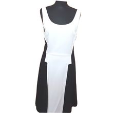 FRENCH CONNECTION Black & White Slimming Panels Dress Size 16 UK