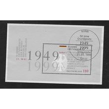 GERMANY 1999 50th ANNIV GERMAN BASIC LAW SHEET USED SG MS2905 #2